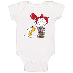 Snoopy Charlie Brown Penuts Pennywise Steven King's It Parody Fan Baby One Piece Snoopy Charlie Brown Penuts Pennywise Steven King's It Parody Fan Baby One Piece