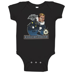 Wayne Gretzky Hockey Retro Caricature Baby One Piece