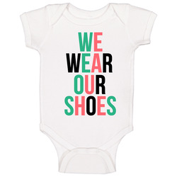 We Wear Our Shoes 7 Verde Baby One Piece We Wear Our Shoes 7 Verde Baby One Piece