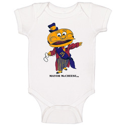 Mayor McCheese, T-Shirt, Retro, 70's, 80's, McDonalds, Happyland, Grimace, Ronald, Hamburglar Baby One Piece