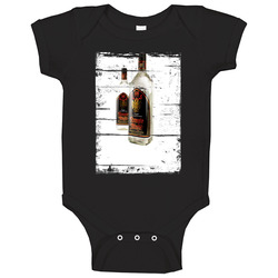 Rumpleminze Peppermint Schnapps Bottle Grunge Distressed Look Baby One Piece