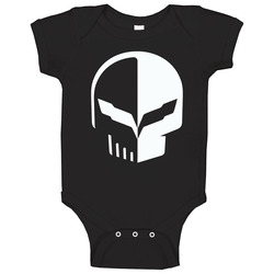 Chevrolet Corvette Racing Skull Logo Black Baby One Piece Chevrolet Corvette Racing Skull Logo Black Baby One Piece