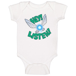 Legend Of Zelda: Ocarina Of Time - Navi Hey! Listen! White Baby One Piece