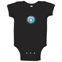 Arc Reactor Tony Stark Iron Man Black Baby One Piece Arc Reactor Tony Stark Iron Man Black Baby One Piece