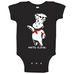 White Flour Parody Funny Baby One Piece White Flour Parody Funny Baby One Piece