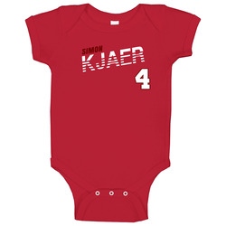 Simon Kjaer 4 Denmark Soccer Team Player Baby One Piece Simon Kjaer 4 Denmark Soccer Team Player Baby One Piece