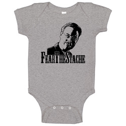Man With Half Face Boardwalk Empire Fear The Stache Baby One Piece