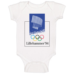 Lillehammer Winter 1994 Olympics Retro Logo World Olympiad Event Baby One Piece