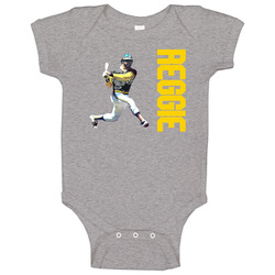 Oakland Baseball Reggie Jackson Baby One Piece Oakland Baseball Reggie Jackson Baby One Piece