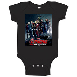 Avengers Age Of Ultron Standard Black Baby One Piece Avengers Age Of Ultron Standard Black Baby One Piece