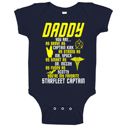 Daddy You're My Favorite Starfleet Captain Star Trek Fan Father's Day Baby One Piece