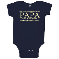 Papa T shirt with Grandkids Names Baby One Piece Papa T shirt with Grandkids Names Baby One Piece
