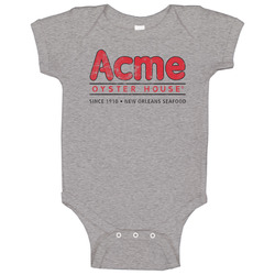 Acme Oyster House Louisiana Restaurant Logo Foodie Food Fan Worn Look Baby One Piece