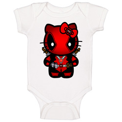 Tshirt Hello Kitty Deadpool Cotton White Apparel Baby One Piece