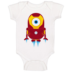 Ironman Minion Dispicable me 2 White T-Shirt 100% Cotton Baby One Piece