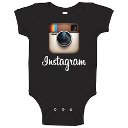 Instagram Logo Black Men's Baby One Piece Instagram Logo Black Men's Baby One Piece