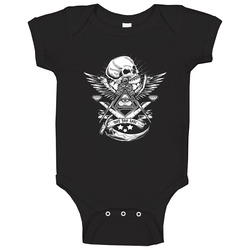 Freemason Skull Bones Not Too Late Baby One Piece Freemason Skull Bones Not Too Late Baby One Piece