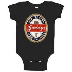 Steinlager Premium Lager New Zealand All Blacks Supporter Retro Label Baby One Piece Steinlager Premium Lager New Zealand All Blacks Supporter Retro Label Baby One Piece