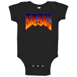 Doom Video Game Colourful Logo Baby One Piece Doom Video Game Colourful Logo Baby One Piece