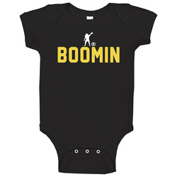 Antonio Brown Business Is Boomin Gold Print Baby One Piece Antonio Brown Business Is Boomin Gold Print Baby One Piece