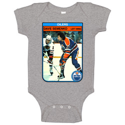 Dave Semenko Edmonton Vintage Hockey Card Baby One Piece Dave Semenko Edmonton Vintage Hockey Card Baby One Piece