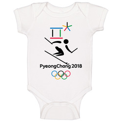Alpine Skiing Pyeongchang 2018 Winter Olympics South Korea Baby One Piece Alpine Skiing Pyeongchang 2018 Winter Olympics South Korea Baby One Piece
