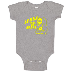 Jesus Hates The Bears Go Pack Best Green Bay Packers Ultimate Nfl Fan Baby One Piece Jesus Hates The Bears Go Pack Best Green Bay Packers Ultimate Nfl Fan Baby One Piece