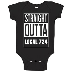 Straight Outta Local 724 Union Construction Workers Labourers International Baby One Piece Straight Outta Local 724 Union Construction Workers Labourers International Baby One Piece