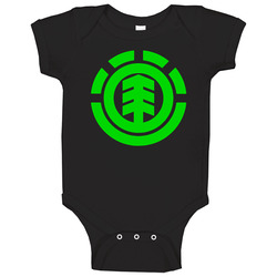 Element Green Logos Black Baby One Piece Element Green Logos Black Baby One Piece