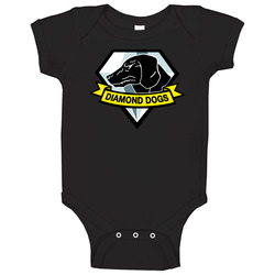 Diamond Dog Color Black Baby One Piece