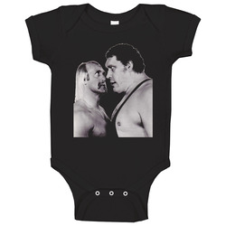 Andre The Giant Hulk Hogan Wrestling Wrestlers Classic Retro Black Baby One Piece Andre The Giant Hulk Hogan Wrestling Wrestlers Classic Retro Black Baby One Piece
