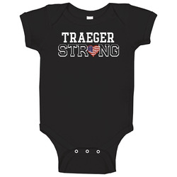 Traeger Strong American Pride Family Last Name Cool Baby One Piece Traeger Strong American Pride Family Last Name Cool Baby One Piece