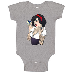 Punk Disney Snow White with Tattoos and Piercings T Shirt Vintage Inspired Retro Tattoo Ariel Baby One Piece Punk Disney Snow White with Tattoos and Piercings T Shirt Vintage Inspired Retro Tattoo Ariel Baby One Piece