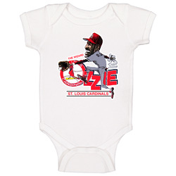 Ozzie Smith Retro Baseball Caricature Baby One Piece Ozzie Smith Retro Baseball Caricature Baby One Piece
