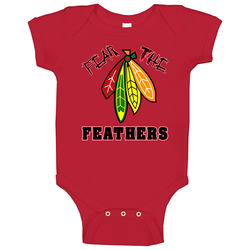 Fear The Feathers Chicago Hockey Baby One Piece Fear The Feathers Chicago Hockey Baby One Piece
