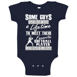 My Favorite Softball Player Calls Me Dad Baby One Piece My Favorite Softball Player Calls Me Dad Baby One Piece