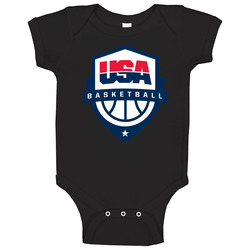Usa Basketball Team Men's Black Baby One Piece Usa Basketball Team Men's Black Baby One Piece