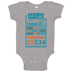 Miami Miracle Comeback Cool Football Fan Baby One Piece Miami Miracle Comeback Cool Football Fan Baby One Piece