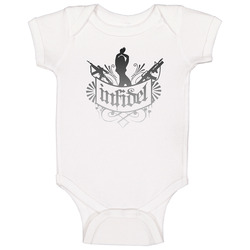 Infidel Funny Ak47 Machine Gun Logo T Baby One Piece Infidel Funny Ak47 Machine Gun Logo T Baby One Piece