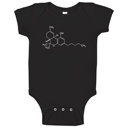 Thc Molecule (white Text) Baby One Piece Thc Molecule (white Text) Baby One Piece