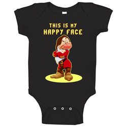 This Is My Happy Face T Shirt Snow White Princess Grumpy Seven Dwarf Baby One Piece This Is My Happy Face T Shirt Snow White Princess Grumpy Seven Dwarf Baby One Piece