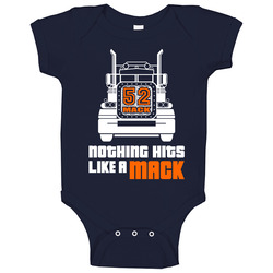 Nothing Hits Like A Mack 2 Navy Baby One Piece Nothing Hits Like A Mack 2 Navy Baby One Piece
