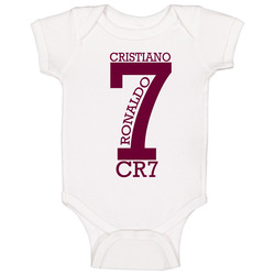Cristiano Ronaldo Cr7 Standard White Baby One Piece Cristiano Ronaldo Cr7 Standard White Baby One Piece