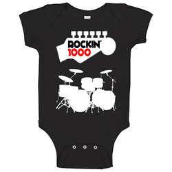 Rockin' 1000 Drummer Black Baby One Piece Rockin' 1000 Drummer Black Baby One Piece