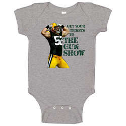 Get Your Tickets To The Gun Show Clay Matthews Baby One Piece Get Your Tickets To The Gun Show Clay Matthews Baby One Piece