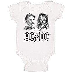 Ac Dc Line White romper jumpsuit Baby One Piece Ac Dc Line White romper jumpsuit Baby One Piece