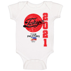 Team Philippines 2021 Tokyo Olympics Worn Look romper jumpsuit Baby One Piece Team Philippines 2021 Tokyo Olympics Worn Look romper jumpsuit Baby One Piece