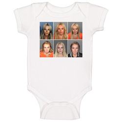 Lindsay Lohan Mashup Celebrity Mugshot Vintage Grunge Look Fan romper jumpsuit Baby One Piece