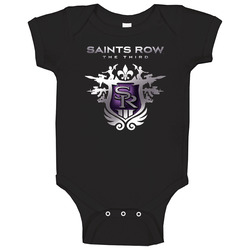 Saints Row The Third Adventure Video Game Logo Black romper jumpsuit Baby One Piece Saints Row The Third Adventure Video Game Logo Black romper jumpsuit Baby One Piece