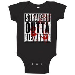 Straight Outta Alexandria Twd Tv Movie Zombie Parody romper jumpsuit Baby One Piece Straight Outta Alexandria Twd Tv Movie Zombie Parody romper jumpsuit Baby One Piece